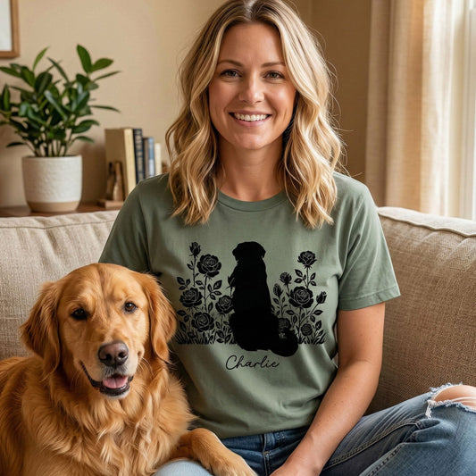 Vintage Dog Floral - Personalized Shirt