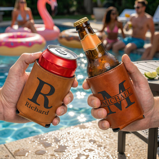 Vintage Monogram - Personalized Can Cooler