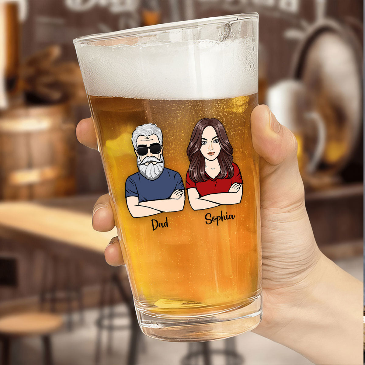 Immer deine finanzielle Belastung - Personalisiertes Bierglas - Lustiges Vatertag Geschenk fr Papa von Tochter