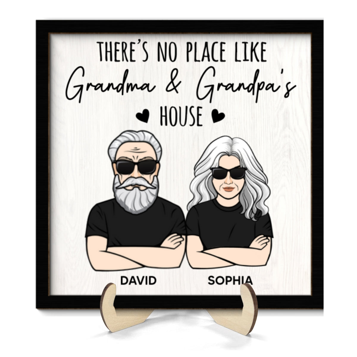 No Place Like Grandparents House Personalized 2-Layer Wooden Plaque