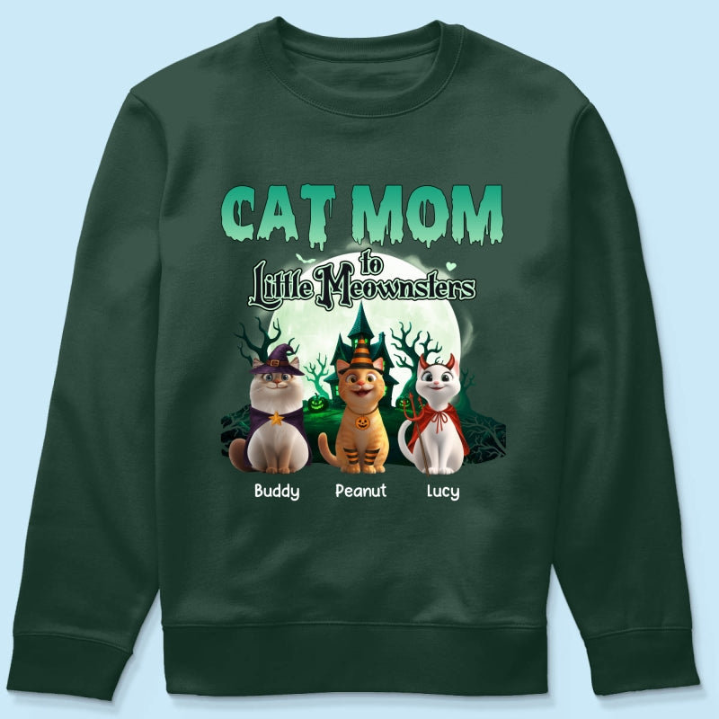 Cat Mom to Little Meownsters Personalized Shirt, Halloween Shirt for Cat Moms