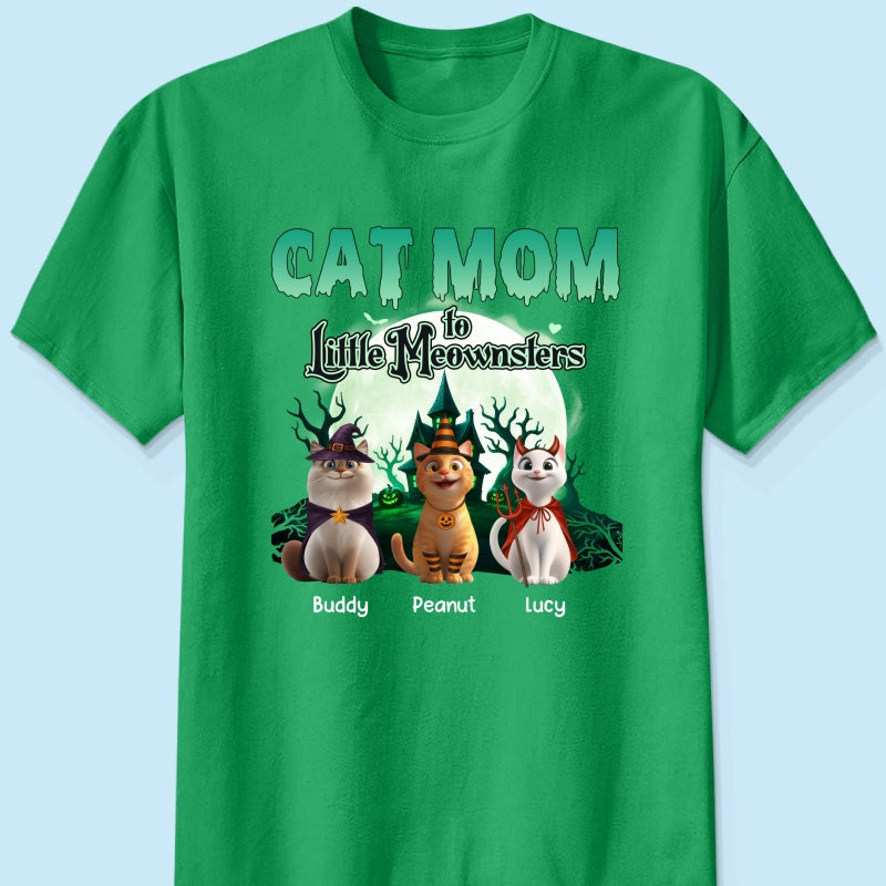 Cat Mom to Little Meownsters Personalized Shirt, Halloween Shirt for Cat Moms