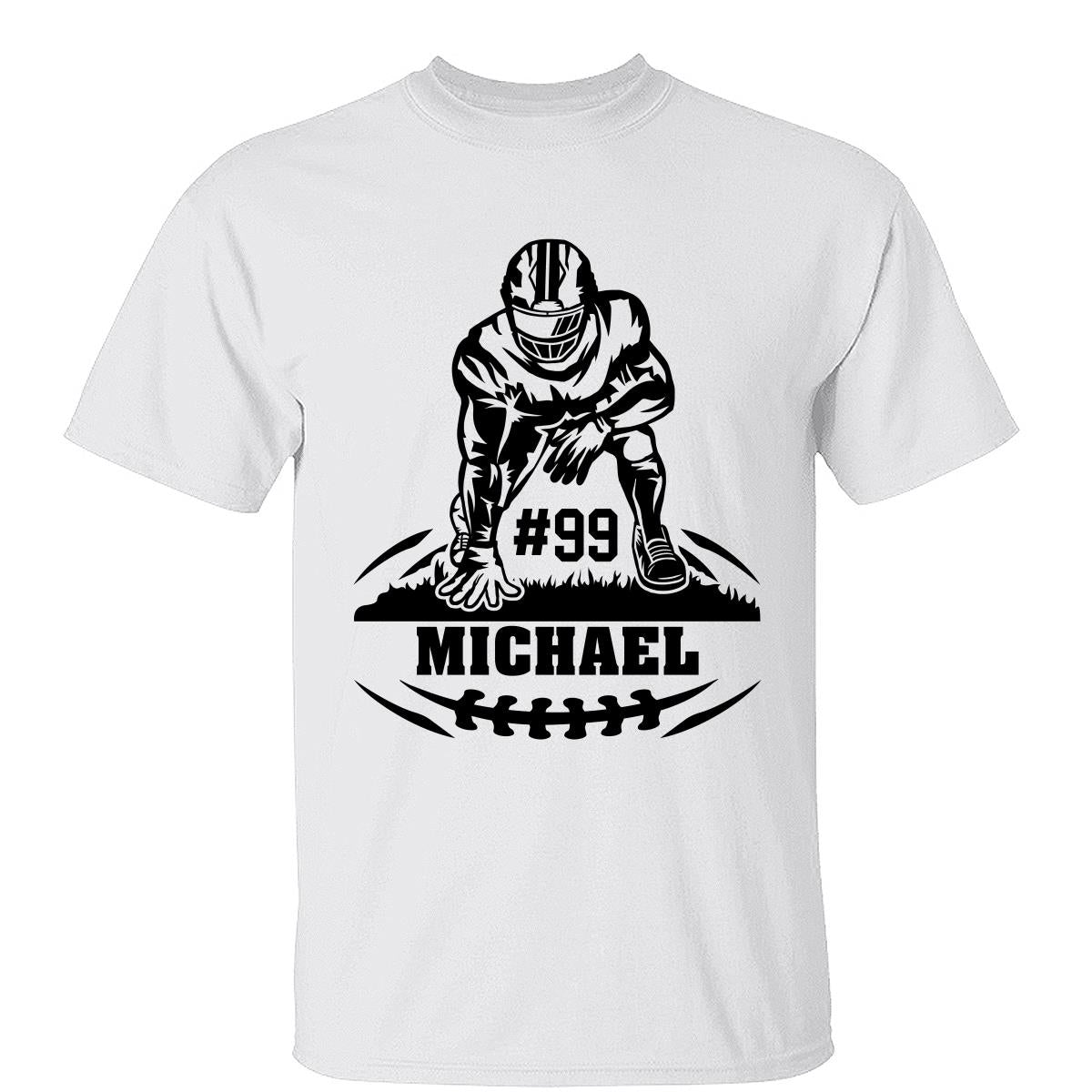 Football Player Standing On The Ground Football Season Matching Personalized Shirt