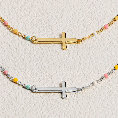 We Are Sisters In Christ - Cross Bracelet With Custom Card