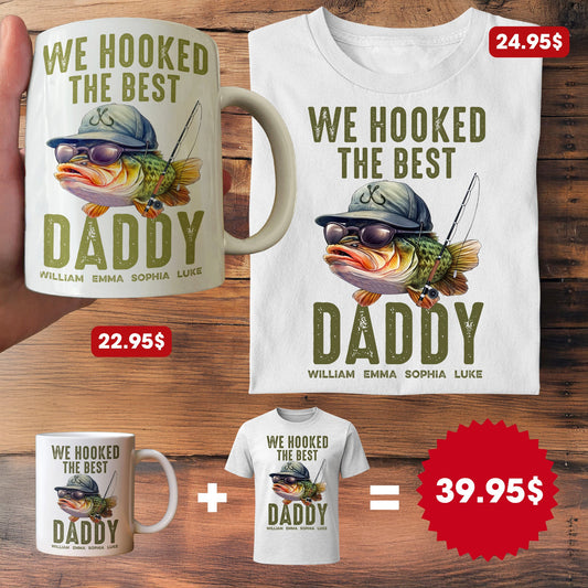 Father's Day Gifts, We Hooked The Best Dad, Grandpa - Custom Father's Day Gift Set