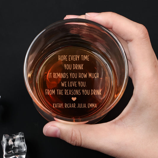 Father's Day Gifts, We Love You From The Reasons You Drink - Personalized Engraved Whiskey Glass