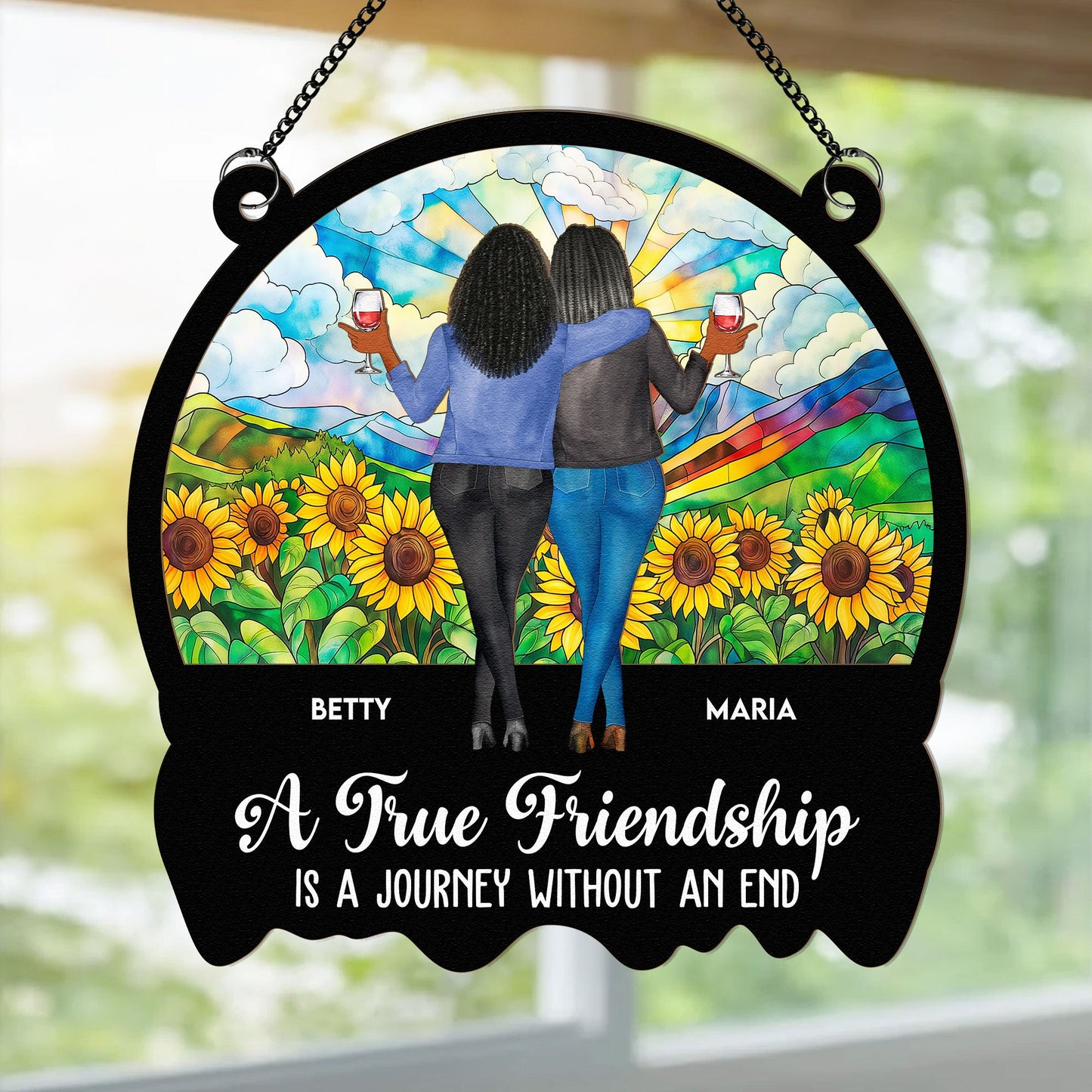 We Never Walk Alone - Personalized Window Hanging Suncatcher Ornament