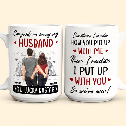 We Put Up With Each Other - Personalized Mug