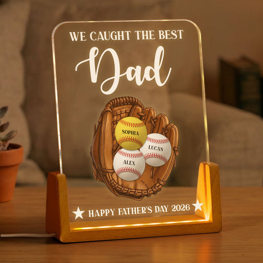 Father's Day Gifts, We Caught The Best Dad, Father's Day - Personalized Night Light