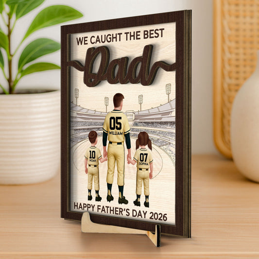 Father's Day Gifts, We Caught The Best Dad, Mom - Personalized Wooden Plaque