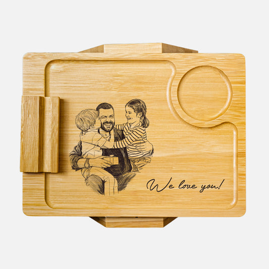 We Love You Dad Sketch Line Art Father's Day Gift For Husband - Personalized Couch Arm Table