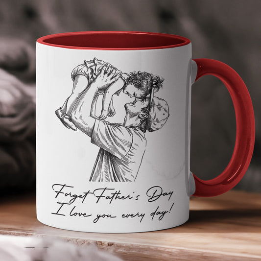 Father's Day Gifts, We Love You Father's Day Gift For Him Photo Sketch Line Art - Personalized Mug