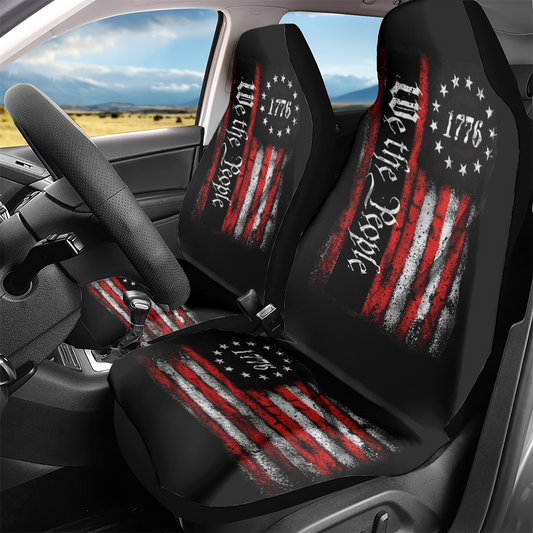 We The People Distressed Flag 250 Years - Personalized Car Seat Cover