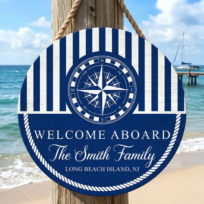 Welcome Aboard - Personalized Wood Sign