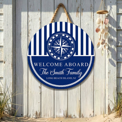 Welcome Aboard - Personalized Wood Sign