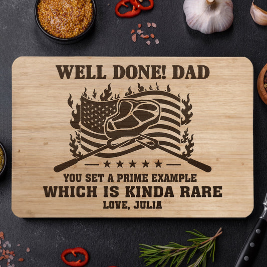 Father's Day Gifts, Well Done! Dad - Personalized Cutting Board