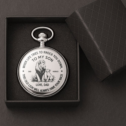 When Life Tries To Knock You Down - Personalized Pocket Watch