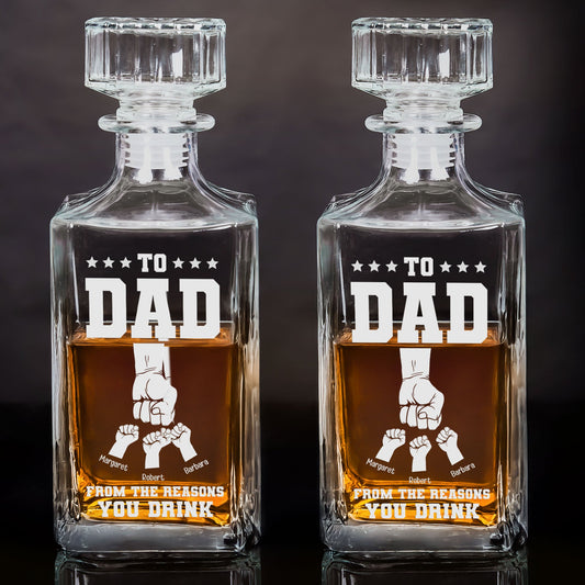 Father's Day Gifts, Decanter Gift For Dad From Reasons You Drink - Custom Decanter