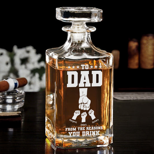 Father's Day Gifts, Decanter Gift For Dad From Reasons You Drink - Custom Decanter