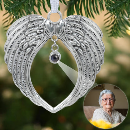 Wings-Shaped Keepsake - Personalized Photo Projection Ornament