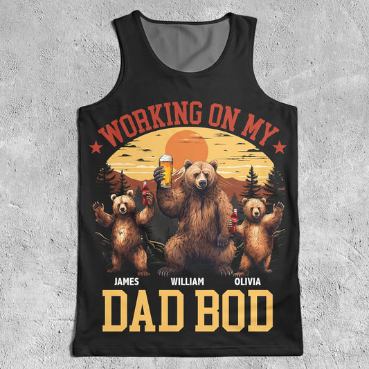 Father's Day Gifts, Working On My Dad Bod - Custom Tank Top For Men