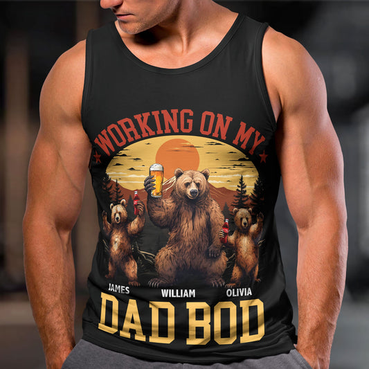 Father's Day Gifts, Working On My Dad Bod - Custom Tank Top For Men