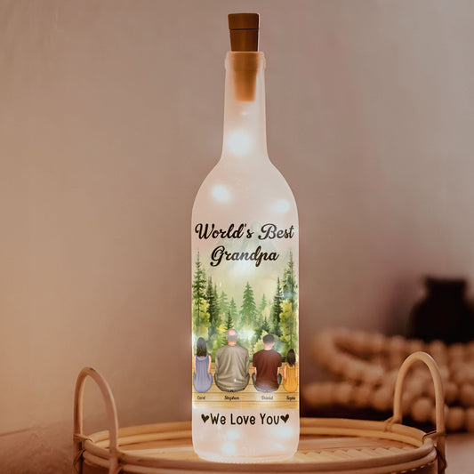 Father's Day Gifts, World's Best Grandpa We Love You - Personalized Bottle Lamp