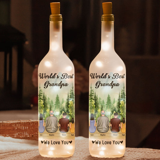 Father's Day Gifts, World's Best Grandpa We Love You - Personalized Bottle Lamp