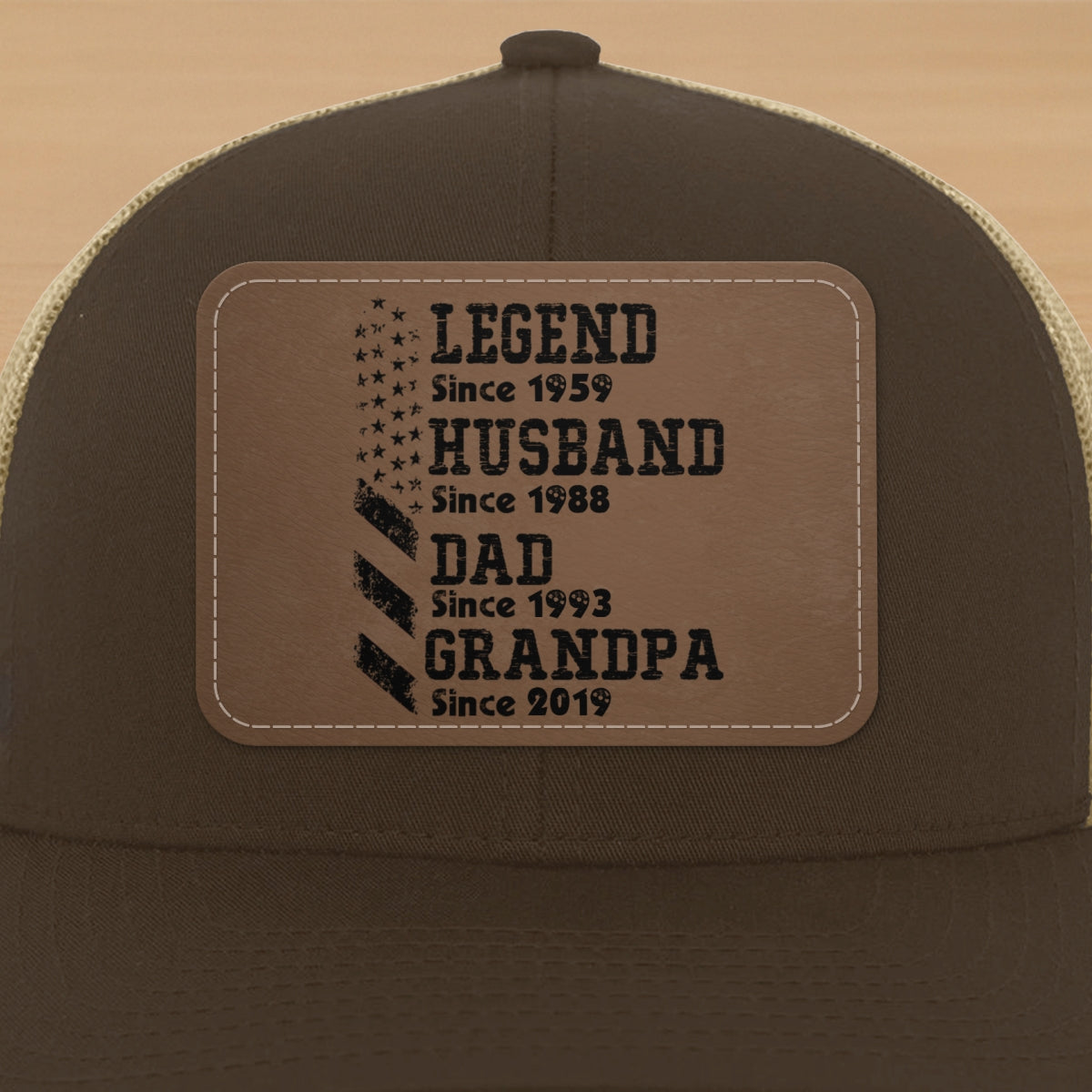 Personalized Legend Husband Dad Papa Since Father's Day Leather Patch Hat