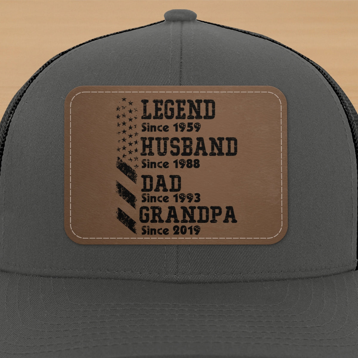 Personalized Legend Husband Dad Papa Since Father's Day Leather Patch Hat
