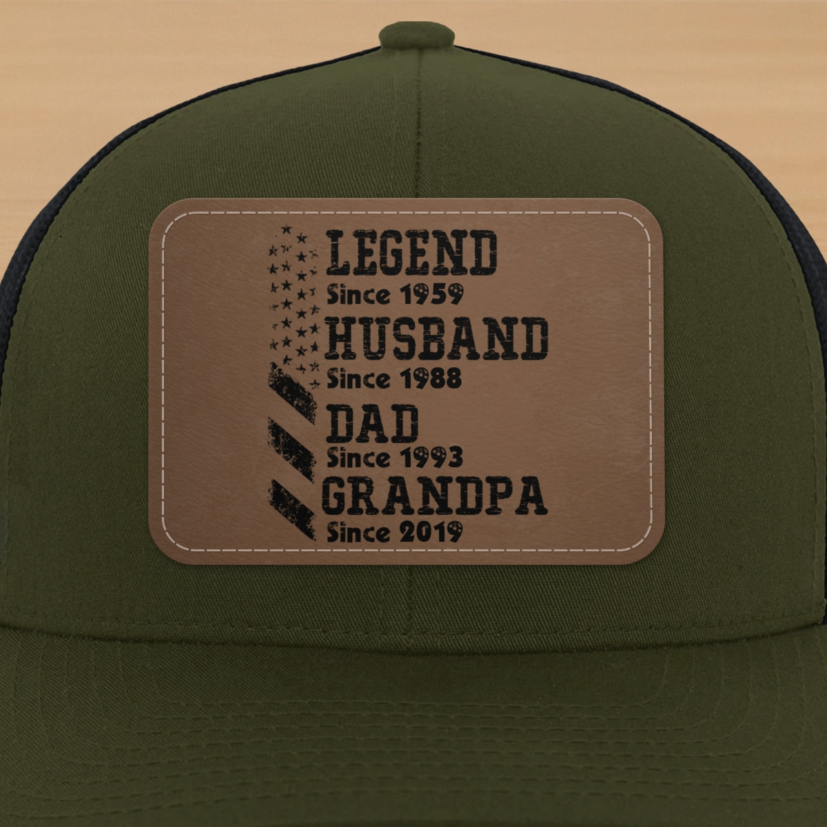 Personalized Legend Husband Dad Papa Since Father's Day Leather Patch Hat
