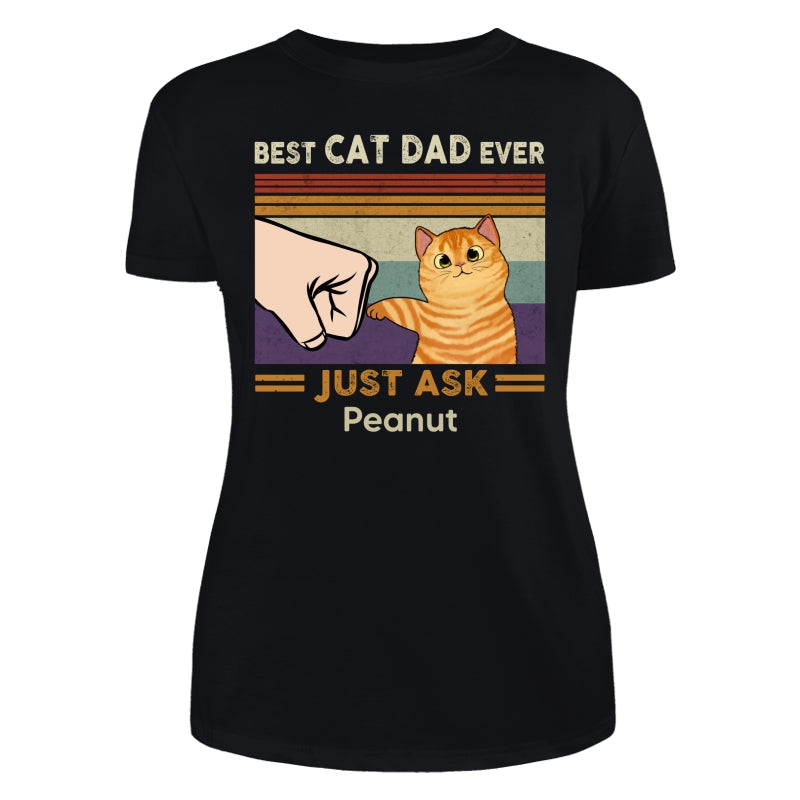 Best Cat Dad Mom Ever Fluffy Cat New Color Palette Personalized Shirt