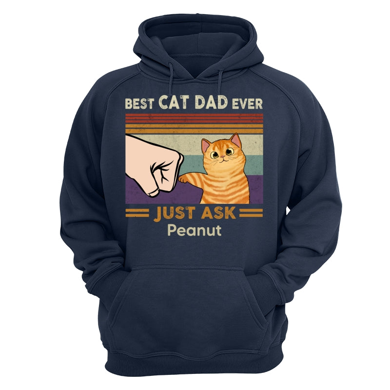 Best Cat Dad Mom Ever Fluffy Cat New Color Palette Personalized Shirt