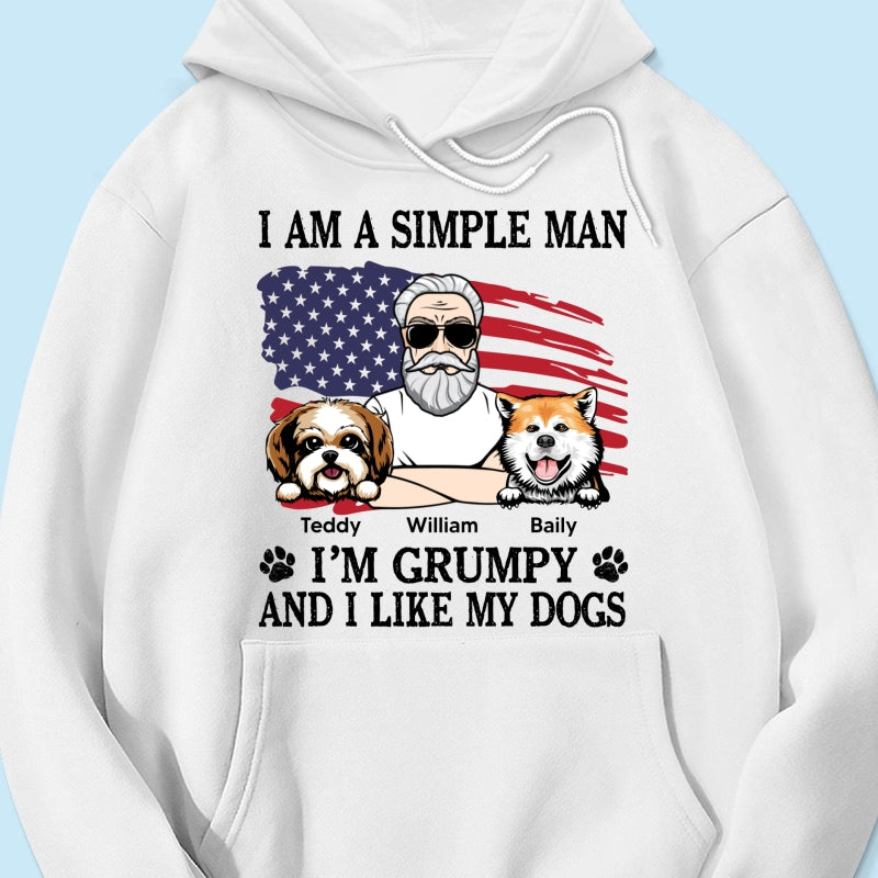 Simple Man Grumpy And Like My Dogs Nation Flag Personalized Shirt, Perfect Gift for Dog Lovers