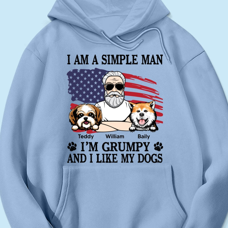 Simple Man Grumpy And Like My Dogs Nation Flag Personalized Shirt, Perfect Gift for Dog Lovers