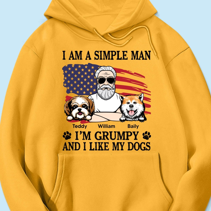 Simple Man Grumpy And Like My Dogs Nation Flag Personalized Shirt, Perfect Gift for Dog Lovers
