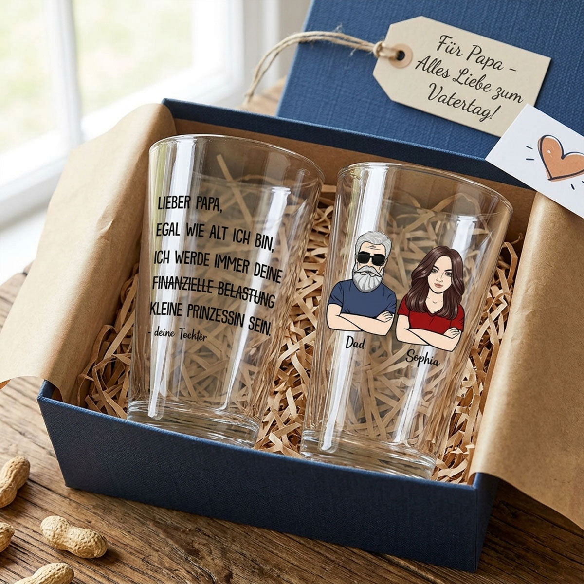 Immer deine finanzielle Belastung - Personalisiertes Bierglas - Lustiges Vatertag Geschenk fr Papa von Tochter