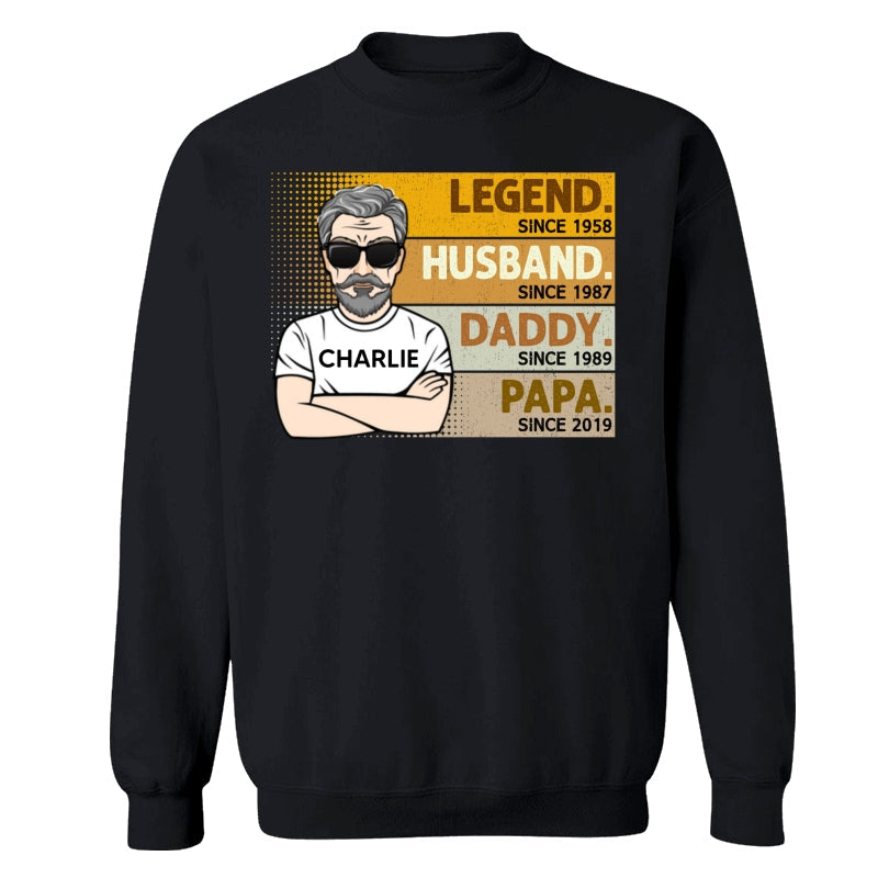 Retro The Legend Grandpa Gift For Grandpa Personalized Shirt