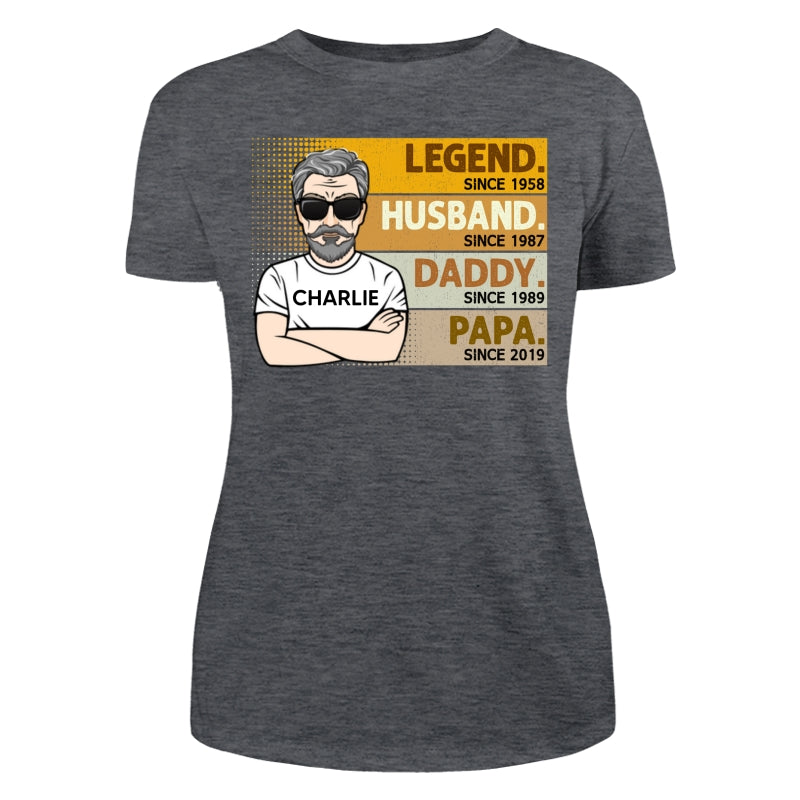 Retro The Legend Grandpa Gift For Grandpa Personalized Shirt
