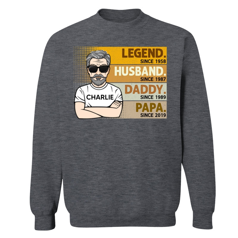 Retro The Legend Grandpa Gift For Grandpa Personalized Shirt
