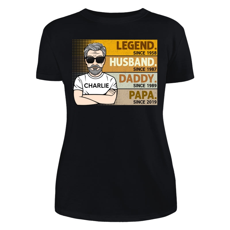 Retro The Legend Grandpa Gift For Grandpa Personalized Shirt