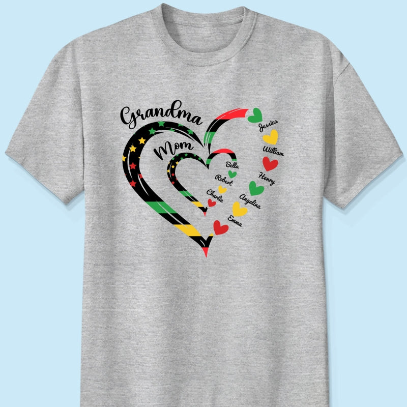 Juneteenth African American Flag Grandma Personalized Shirt