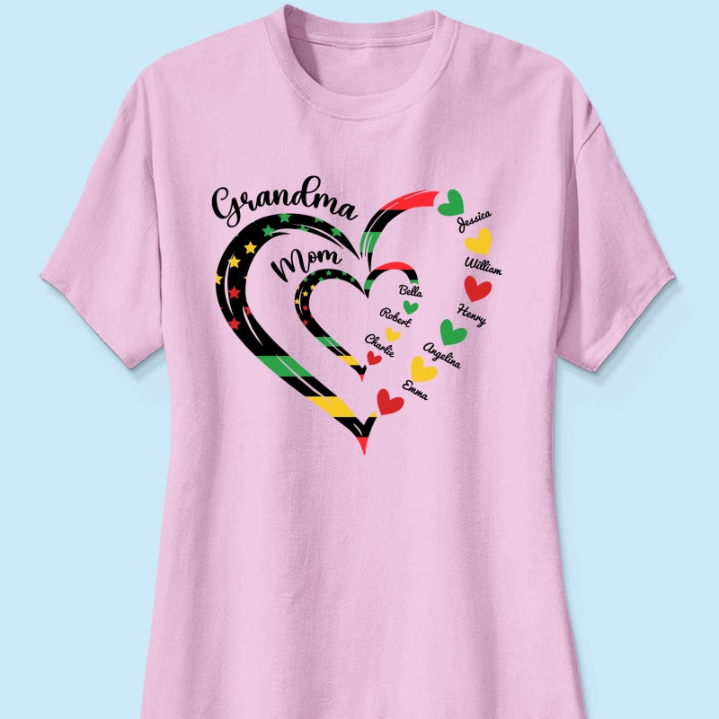 Juneteenth African American Flag Grandma Personalized Shirt