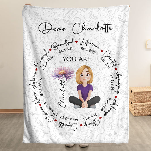 You Are Bible Verses Birth Flower - Personalized Blanket