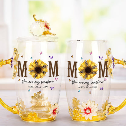 You Are My Sunshine - Personalized Enamel Flower Tea Cup