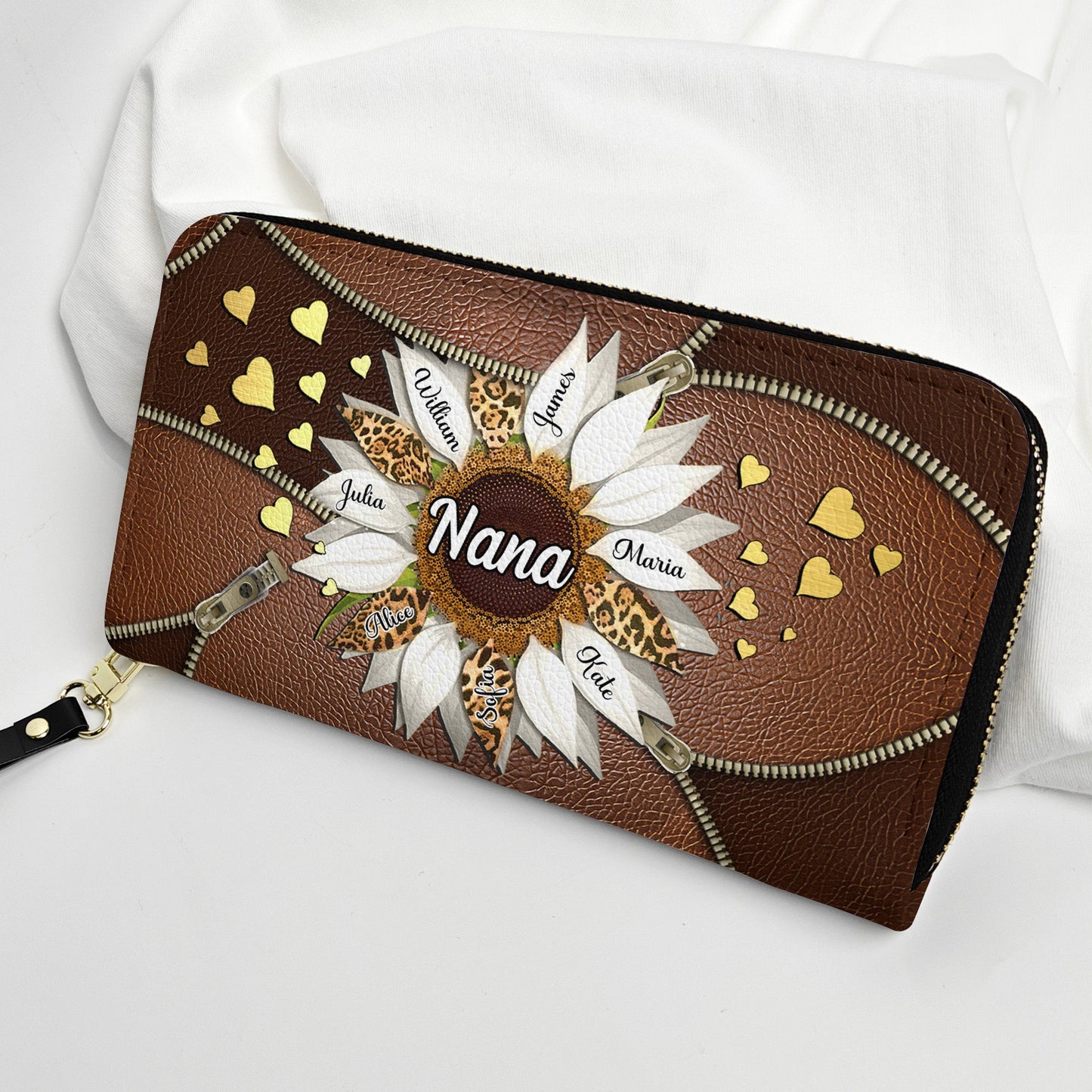 You Are My Sunshine - Personalized Leather Long Wallet