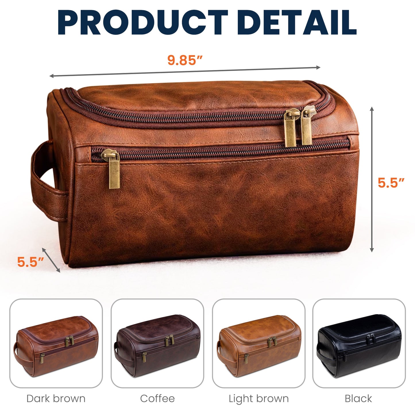 You Did It - Graduation Gift For Him - Personalized Leather Toiletry Bag
