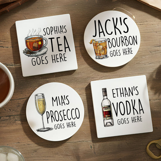 Your Drink Here - Personalized Ceramic Coaster