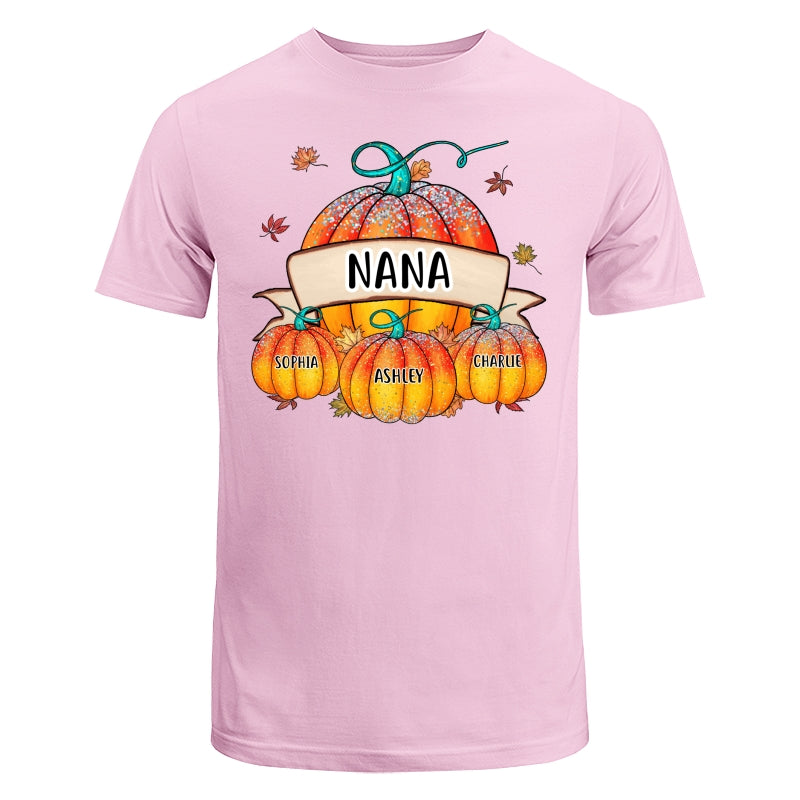 Colorful Pumpkins Grandma Mom Kids Fall Season Personalized Shirt
