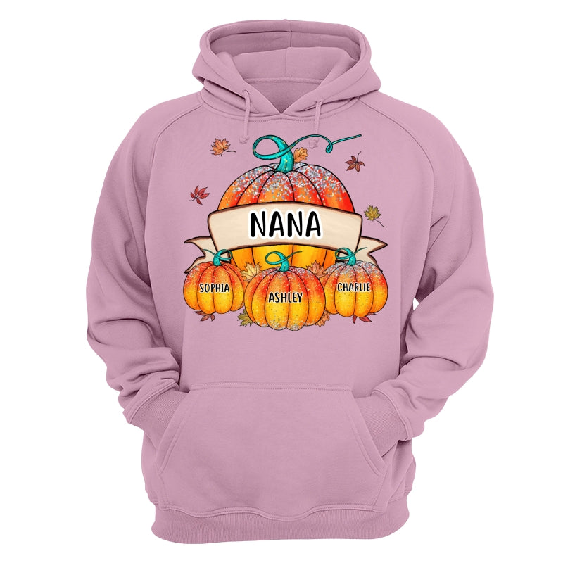 Colorful Pumpkins Grandma Mom Kids Fall Season Personalized Shirt
